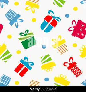Seamless pattern with gift boxes Stock Vector