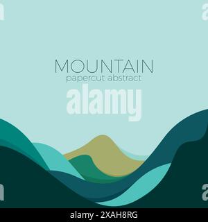 papercut mountain abstract background Stock Vector
