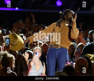 Nashville, USA. 06th June, 2024. Shaboozey onstage at the Nissan Stadium at CMA Fest 2024 held on June 6, 2024 in Nashville, TN © Curtis Hilbun/AFF-USA.COM Credit: AFF/Alamy Live News Stock Photo