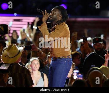 Nashville, USA. 06th June, 2024. Shaboozey onstage at the Nissan Stadium at CMA Fest 2024 held on June 6, 2024 in Nashville, TN © Curtis Hilbun/AFF-USA.COM Credit: AFF/Alamy Live News Stock Photo