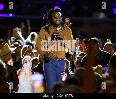 Nashville, USA. 06th June, 2024. Shaboozey onstage at the Nissan Stadium at CMA Fest 2024 held on June 6, 2024 in Nashville, TN © Curtis Hilbun/AFF-USA.COM Credit: AFF/Alamy Live News Stock Photo