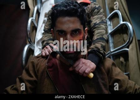 Kill (2023) directed by Nikhil Nagesh Bhat and starring Lakshya as Amrit, an army commando who boards a train to save his true love from an arranged marriage only to become caught us in a train attack by a ruthless gang. Publicity photograph ***EDITORIAL USE ONLY***. Credit: BFA / Roadside Attractions Stock Photo