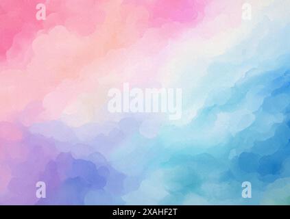 Hand painted abstract rainbow coloured watercolour background design Stock Vector