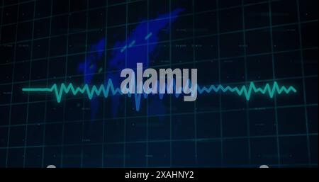 Image of 6g text banner over data processing and microprocessor connections against world map, copy Stock Photo
