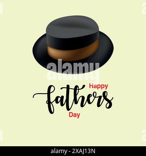 Happy Fathers Day . Fathers Day Vector Illustration with Text on a Banner. Stock Vector