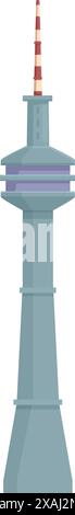 Modern telecommunication tower is standing tall, transmitting signals for mobile devices Stock Vector
