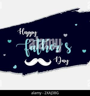 Happy father's day post banner square flyer design template. Vector Illustration. Stock Vector