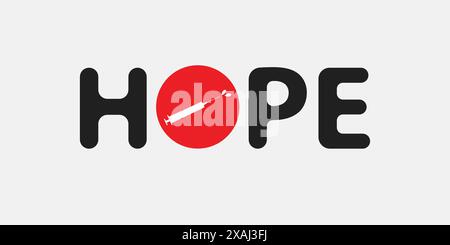 Hope for Stopping the Pandemic with Global Vaccination - Concept Typography, Vector Illustration Stock Vector