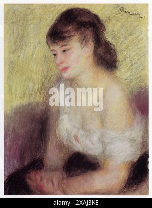Pierre-Auguste Renoir.(1841-1919).Portrait de jeune fille.Pastel.1879 Stock Photo