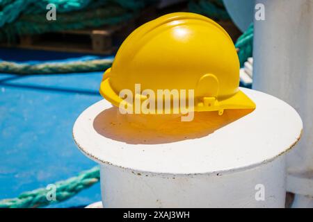 yellow hard hat Stock Photo