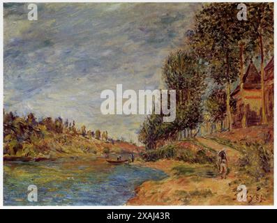 Alfred Sisley.(1839-1899).Le Château de la Croix Blanche à St Mammès.Huile sur toile.1884 Stock Photo