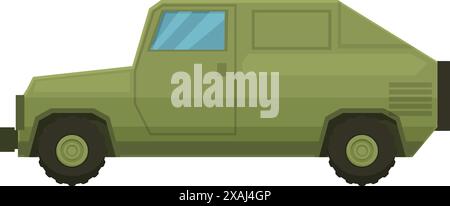 Illustration of a powerful military vehicle used for transportation in combat zones Stock Vector