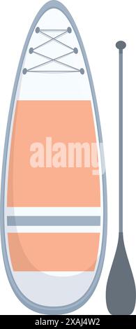 Stand up paddle board for sup surfing is standing up, waiting for the athlete to use it on the water Stock Vector