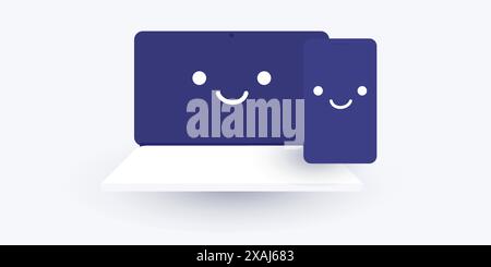 Funny, Smiling Face on a Computer Screen - Icon, Emoticon, Cheerful ...