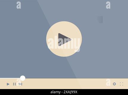 Digital video player is showing a play button for online streaming or video on demand Stock Vector