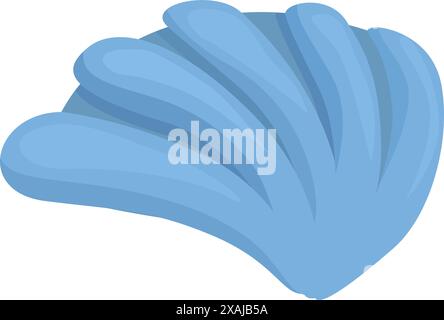 Blue seashell lies open, its smooth, gently ridged surface catching the light Stock Vector