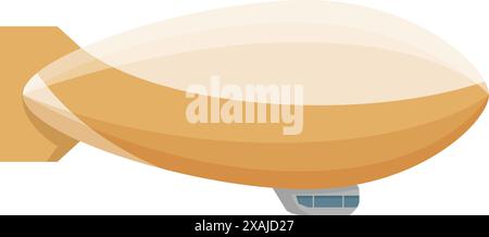 Large yellow airship flying in the sky with a gondola for passengers Stock Vector