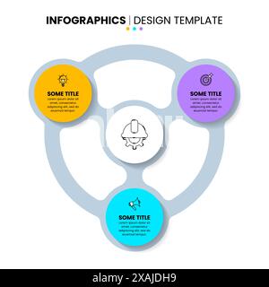 Infographic template with icons and 3 options or steps. Circle. Can be used for workflow layout, diagram, banner, webdesign. Vector illustration Stock Vector