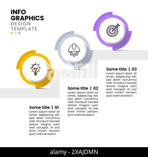 Infographic template with icons and 3 options or steps. Stairs. Can be used for workflow layout, diagram, banner, webdesign. Vector illustration Stock Vector