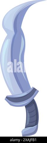 Curved fantasy scimitar sword pointing upwards, featuring a metal hilt ...