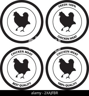 Chicken meat quality seal on a white background with copy space Stock Vector