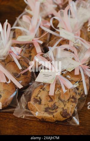 cute individually wrapped birthday cookies Stock Photo