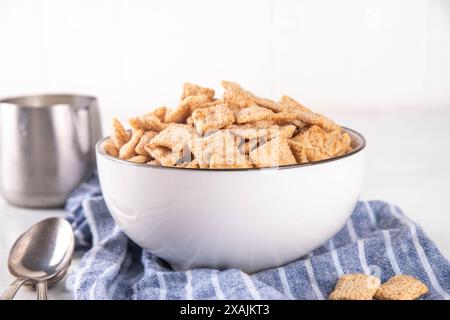 Cinnamon toast crunch mix in portioned bowl with milk. Sweet Trendy
