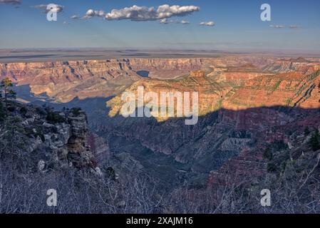 Hancock Butte viewed from Ken Patrick Trail on North Rim AZ Stock Photo