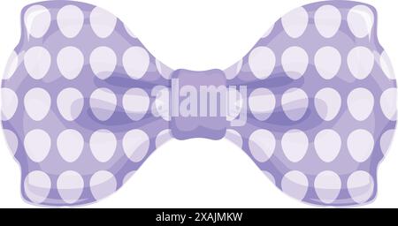 Stylish purple bow tie with white polka dots, adding a touch of whimsy and elegance to any occasion Stock Vector