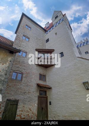 Inner courtyard of the historic Trausnitz Castle in Landshut, Lower Bavaria, Bavaria, Germany, Europe Stock Photo