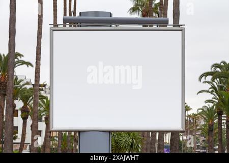 Close-up on a blank billboard. Stock Photo