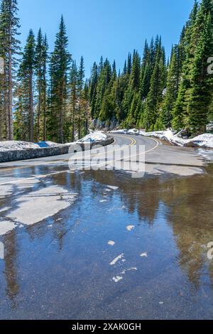 A view of highway 410 near the top of Chinook Pass in Washington State ...