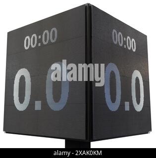 Isolated led panel with score 0 - 0 Stock Photo