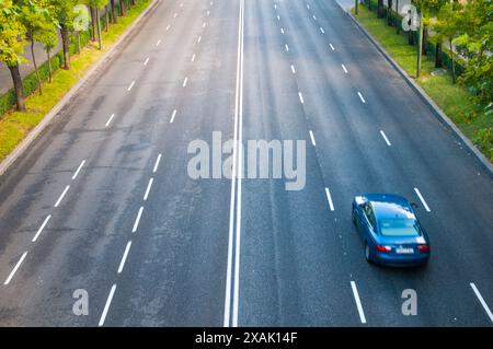 Paseo de la Castellana, view from above. Madrid, Spain. Stock Photo