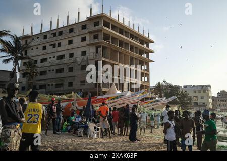 Nicolas Remene/Le Pictorium - Ngor beach in Dakar, Senegal. 02nd June, 2024. Senegal/Dakar/Dakar - A building under construction on Dakar's Ngor beach, June 2, 2024. Credit: LE PICTORIUM/Alamy Live News Stock Photo