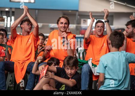 Lagnasco, Italia. 07th June, 2024. Disappunto dei Carota Boys durante il Watch Party Carota Boys Sinner vs Alcaraz a Lagnasco, Italia - Cronaca - Venerd&#xec; 7 Giugno 2024 - ( Photo Alberto Gandolfo/LaPresse ) Carota Boys disappointment during the Watch Party Carota Boys Sinner vs Alcaraz in Lagnasco, Italy - Friday, June 7, 2024 - News - ( Photo Alberto Gandolfo/LaPresse ) Credit: LaPresse/Alamy Live News Stock Photo