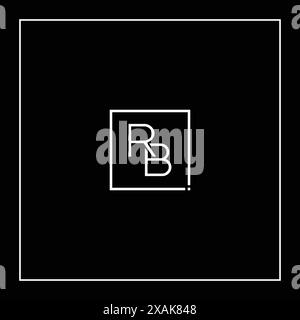 RB Vector Logo Template - Simple Icon for Initial Letter R and B Monogram Stock Vector