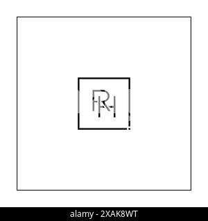 Creative Logo for Initials RH in Monogram Style - Vector Template for Initial Letter R and H Stock Vector