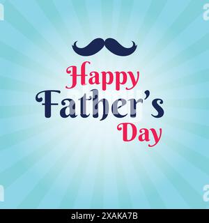 Happy fathers day social post design , greeting card design , vector illustration Stock Vector