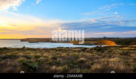 The Bakers Oven offshore rock formation near the coast of the Tasman Sea in the Twelve Apostles Marine National Park along the Great Ocean Road in Vic Stock Photo