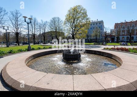fountain in the esplanade park in Riga, Latvia Stock Photo - Alamy