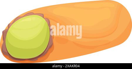 Delicious sicilian cannoli filled with pistachio cream is a traditional dessert from italy Stock Vector