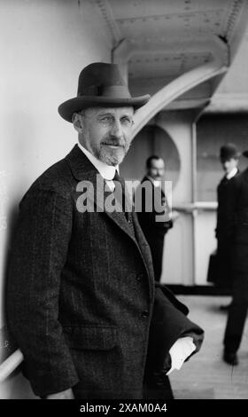 Sir Cecil Spring Rice, 1913. Shows English diplomat Sir Cecil Arthur Spring-Rice (1859-1918), who was the British Ambassador to the United States from 1913 to 1918. Stock Photo