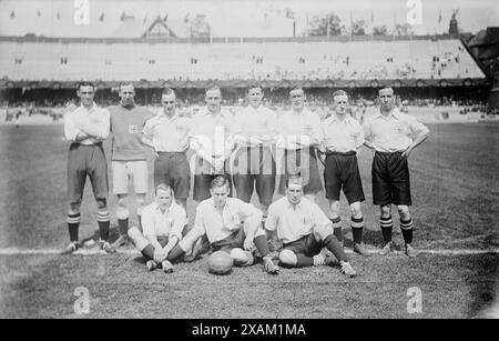 English football team, c1912. Shows the English football (soccer) team at the 1912 Olympics in Stockholm, Sweden. Stock Photo
