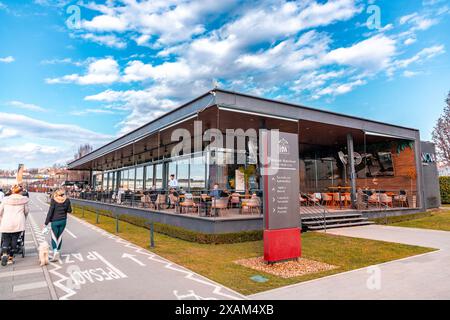 Belgrade, Serbia - 8 FEB 2024: Belgrade Waterfront is an urban renewal development project headed by the Government of Serbia aimed at improving Belgr Stock Photo