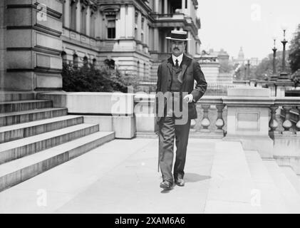 H. Percival Dodge, between c1910 and c1915. Shows U.S. Ambassador Henry Percival Dodge (1870-1936), standing on the steps of the State, War and Navy Building in Washington, D.C. Stock Photo