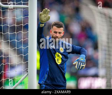 7th June 2024; Hampden Park, Glasgow, Scotland: International Football Friendly, Scotland versus Finland; Liam Kelly of Scotland Stock Photo