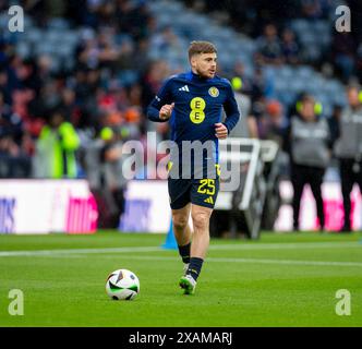 7th June 2024; Hampden Park, Glasgow, Scotland: International Football Friendly, Scotland versus Finland; James Forrest of Scotland Stock Photo