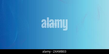 Abstract Navy Blue, Green Gradient Flowing Dot Waving Particle Geometric Technology Background. Sky Blue, Teal, Ocean Gradient Dotted Wave Background Stock Vector