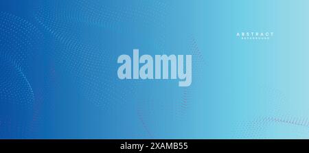 Abstract Navy Blue, Green Gradient Flowing Dot Waving Particle Geometric Technology Background. Sky Blue, Teal, Ocean Gradient Dotted Wave Background Stock Vector